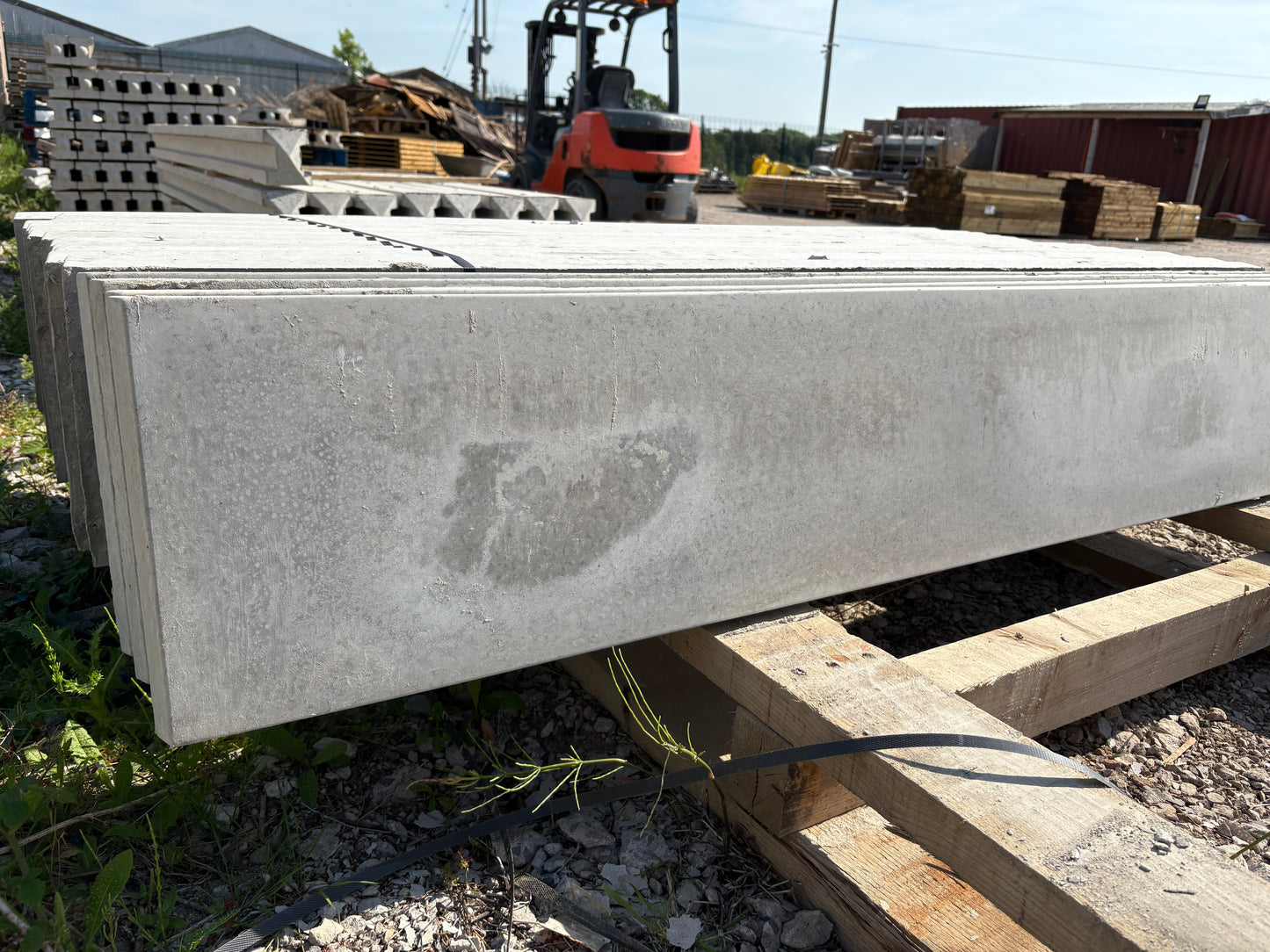 Smooth finish concrete gravel boards for use on outdoor fencing projects.
